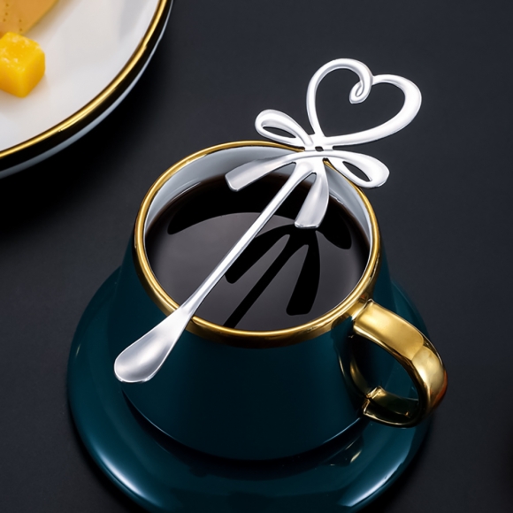 리본 컵걸이 티스푼(실버)