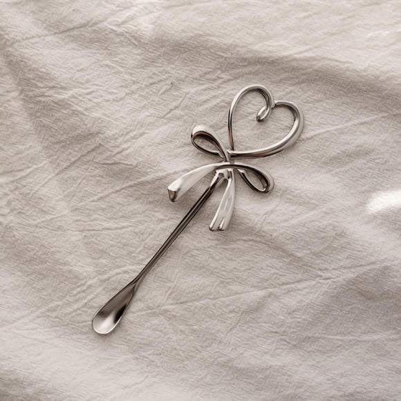 리본 컵걸이 티스푼(실버)