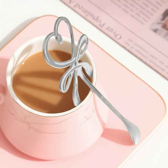 리본 컵걸이 티스푼(실버)