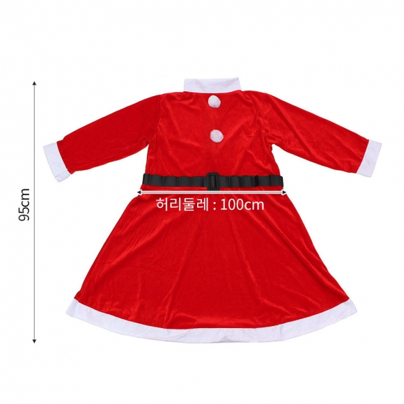 행복가득 원피스 산타복 3종세트(고급형) (청소년용)