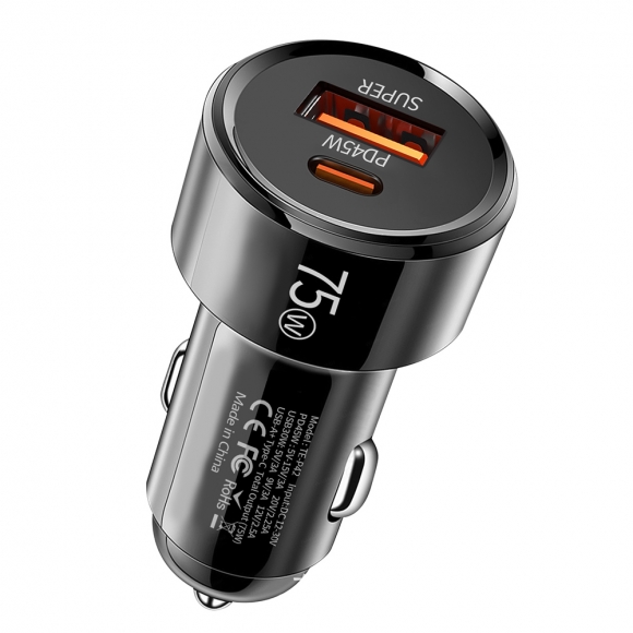 pd45+QC3.0 75w 차량용 충전기(블랙)
