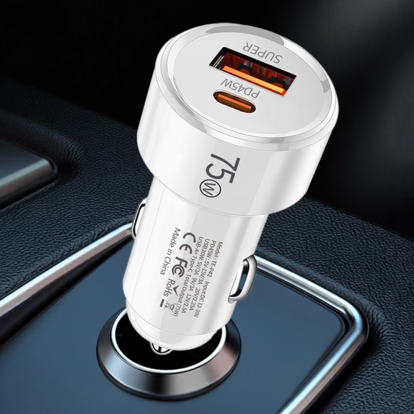 pd45+QC3.0 75w 차량용 충전기(화이트)