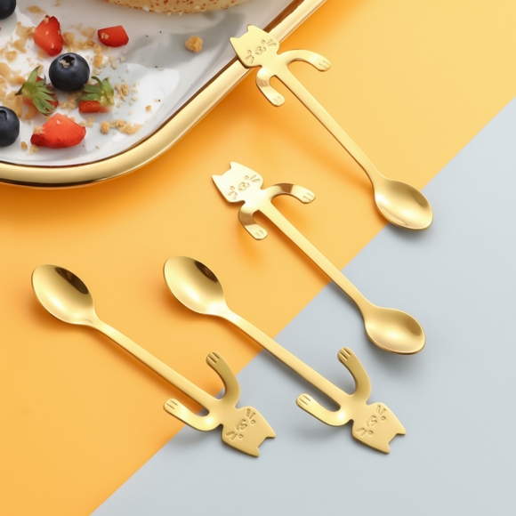 고양이팔 컵걸이 티스푼(골드)