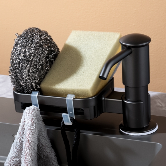 세제 디스펜서 + 수세미 거치대(블랙)