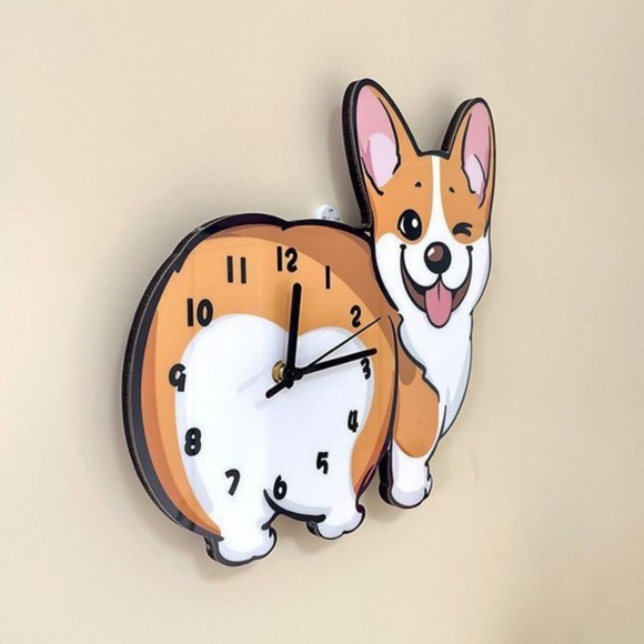 홈테리어 코기 강아지 무소음 벽시계 03