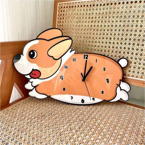홈테리어 코기 강아지 무소음 벽시계 04