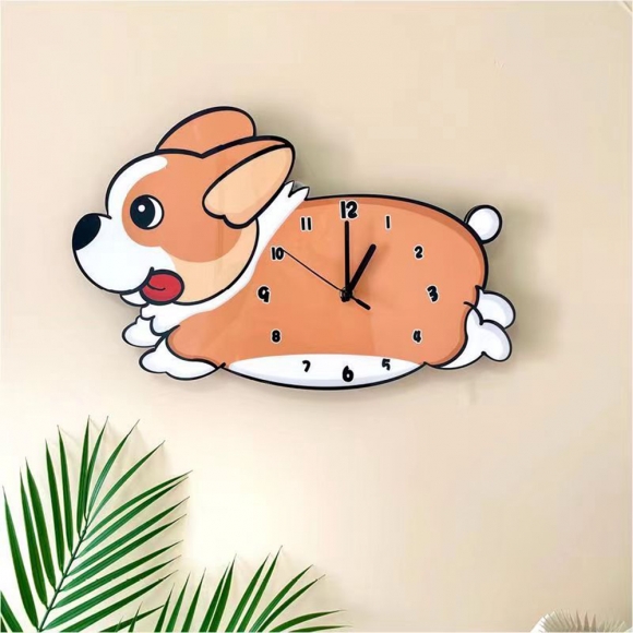 홈테리어 코기 강아지 무소음 벽시계 04