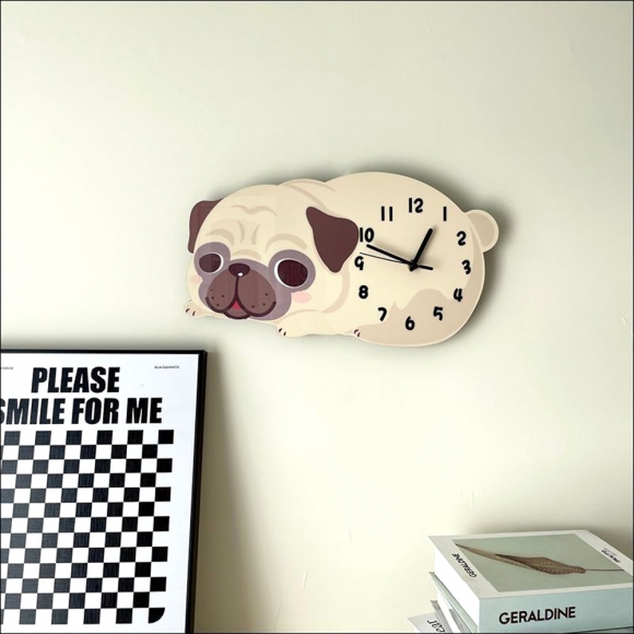 홈테리어 샤페이 강아지 무소음 벽시계