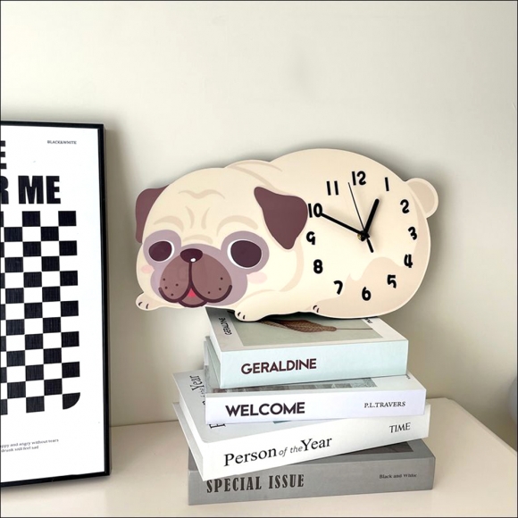 홈테리어 샤페이 강아지 무소음 벽시계