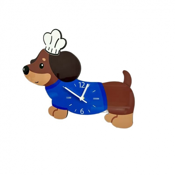 홈테리어 닥스훈트 강아지 무소음 벽시계