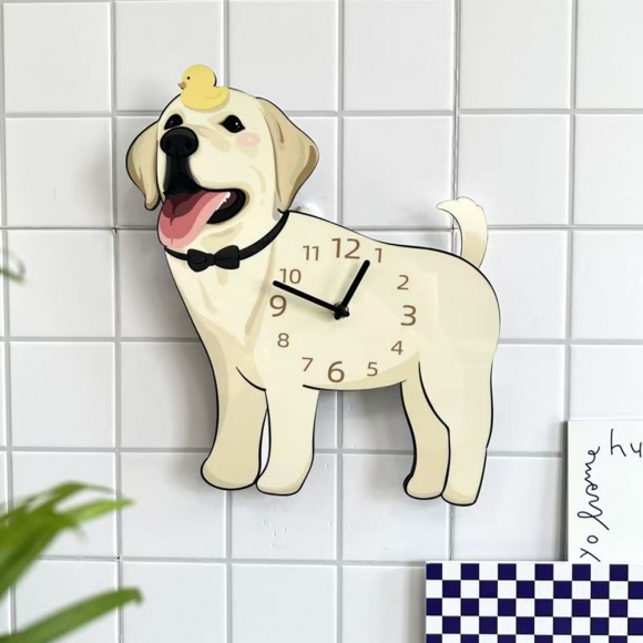 홈테리어 랩라도 리트리버 강아지 무소음 벽시계