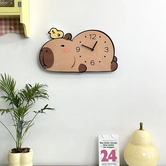 홈테리어 카피바라 무소음 벽시계 02