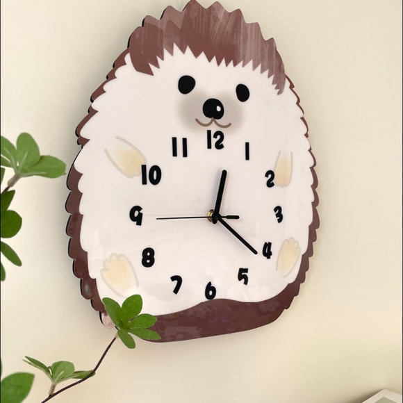 홈테리어 고슴도치 무소음 벽시계 