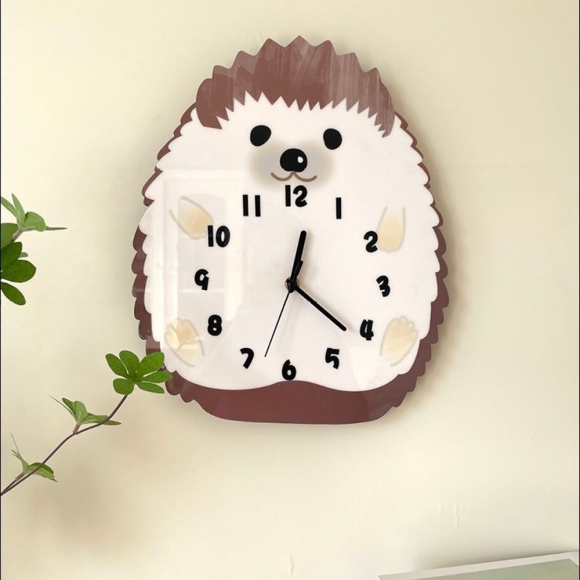 홈테리어 고슴도치 무소음 벽시계 