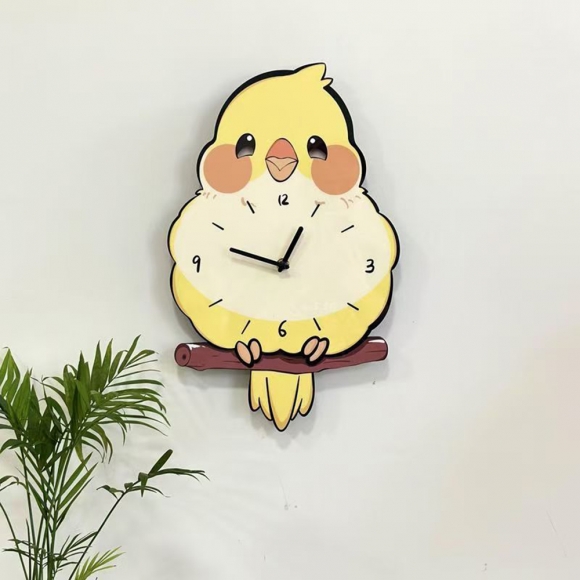 홈테리어 앵무새 무소음 벽시계 