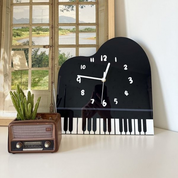 홈테리어 피아노 무소음 벽시계 