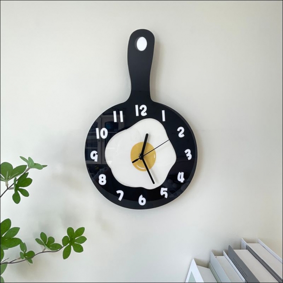 홈테리어 계란 후라이 무소음 벽시계 