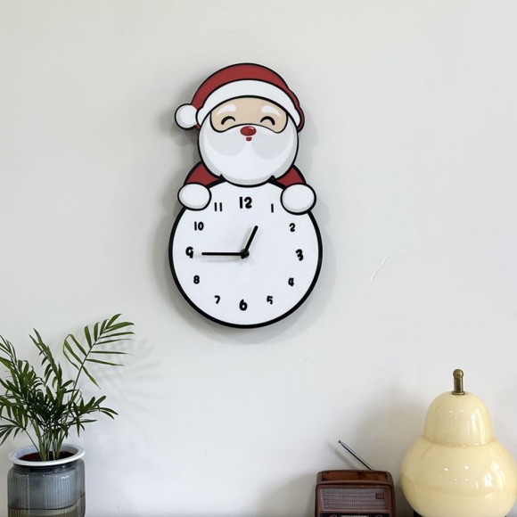 홈테리어 산타클로스 무소음 벽시계 