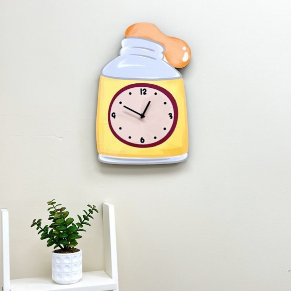 홈테리어 유화 물감 무소음 벽시계 
