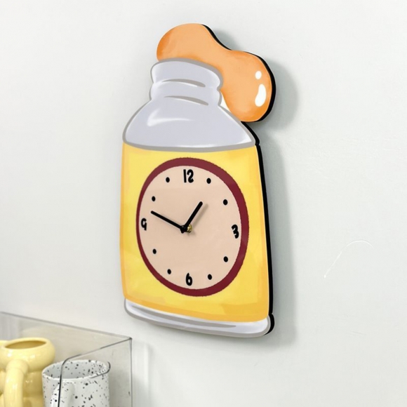 홈테리어 유화 물감 무소음 벽시계 