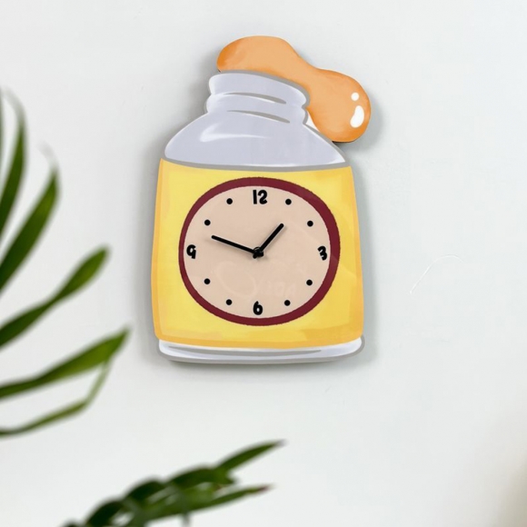 홈테리어 유화 물감 무소음 벽시계 