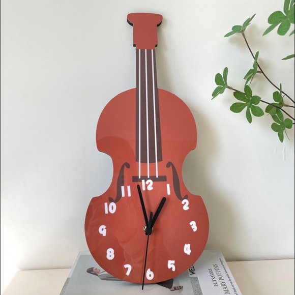 홈테리어 바이올린 무소음 벽시계 