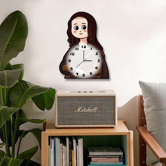 홈테리어 긴 머리 소녀 무소음 벽시계 