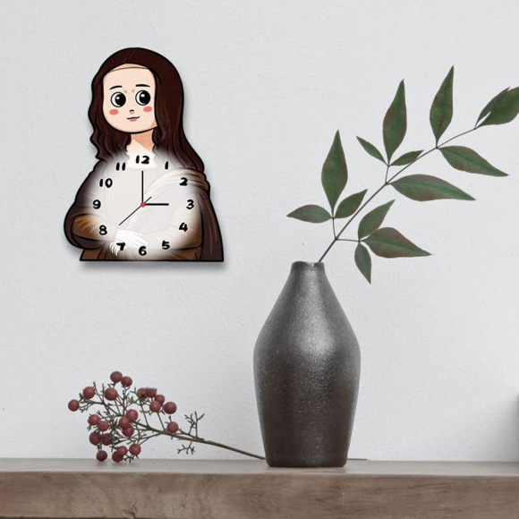 홈테리어 긴 머리 소녀 무소음 벽시계 
