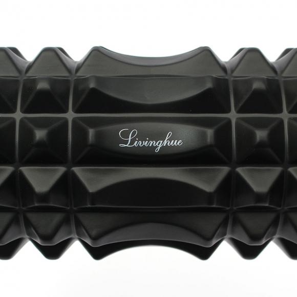 [리빙휴] 바디라인 지압 마사지 폼롤러 (33cm) (블랙)