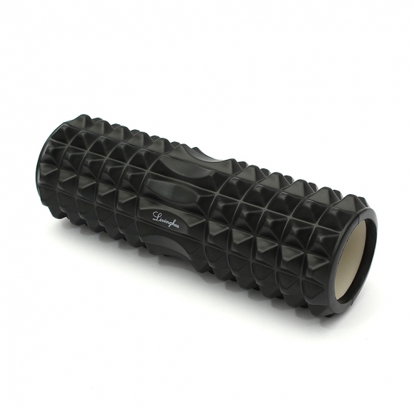 [리빙휴] 바디라인 지압 마사지 폼롤러 (33cm) (블랙)