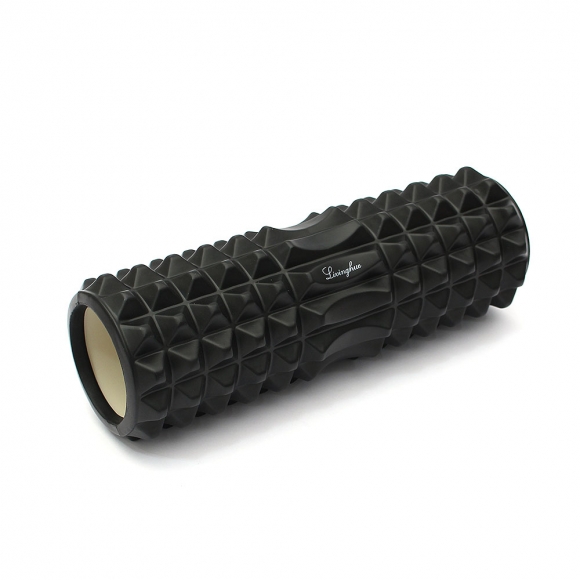 [리빙휴] 바디라인 지압 마사지 폼롤러 (33cm) (블랙)
