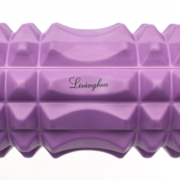 [리빙휴] 바디라인 지압 마사지 폼롤러 (33cm) (퍼플)