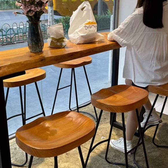 우드그레인 심플형 홈바 테이블+바 스툴(140cm*40cm*105cm)