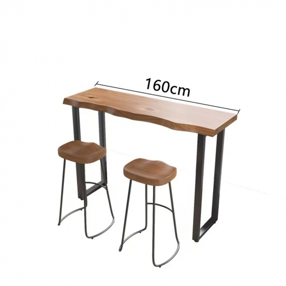 우드그레인 심플형 홈바 테이블+바 스툴(160cm*40cm*105cm)
