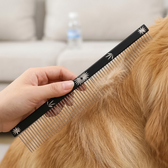 포포리 반려동물 스텐 일자빗(블랙)