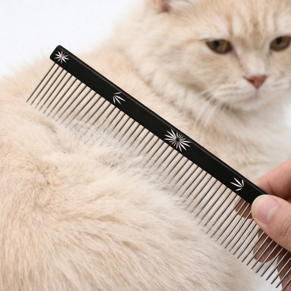 포포리 반려동물 스텐 일자빗(블랙)