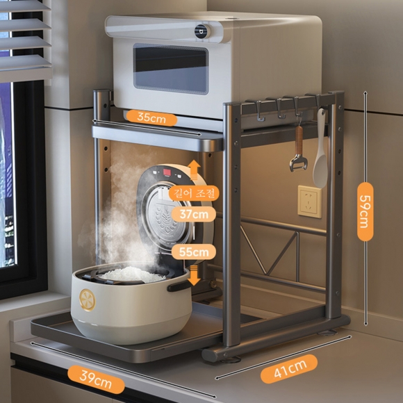 슬라이딩  2단 주방 수납정리선반(39cm)