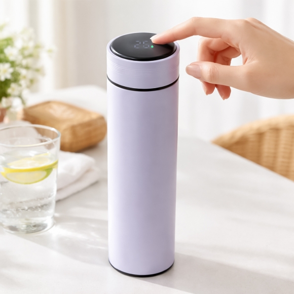 스마트 LED 온도표시 보온병(500ml) (퍼플)