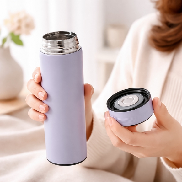 스마트 LED 온도표시 보온병(500ml) (퍼플)