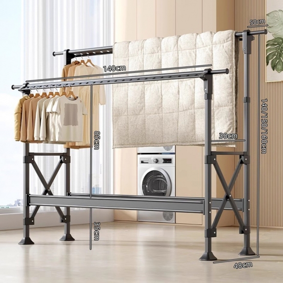 공간활용 이동식 스탠드 행거 A-1(140cm-230cm)(색상)