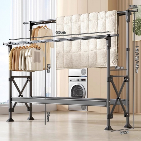 공간활용 이동식 스탠드 행거 A-2(150cm-250cm)(색상)