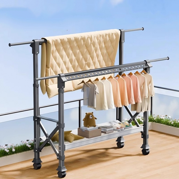 공간활용 이동식 스탠드 행거 A-3(140cm-230cm)(색상)