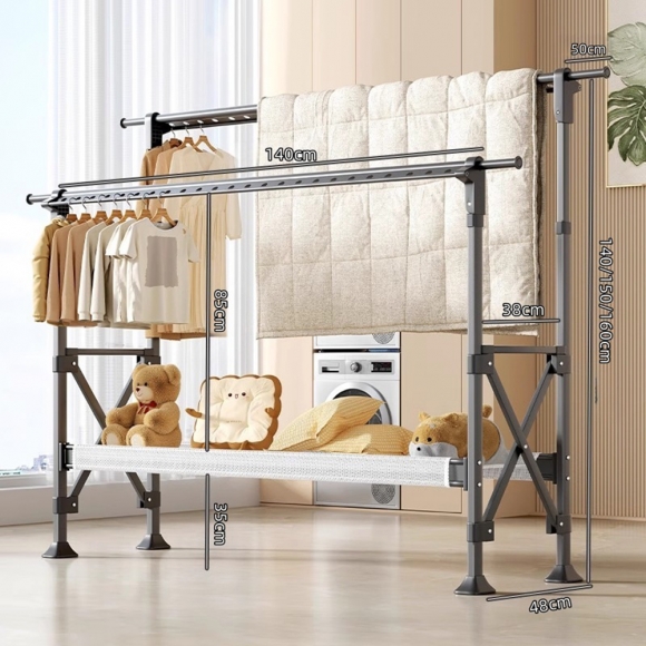 공간활용 이동식 스탠드 행거 A-3(140cm-230cm)(색상)