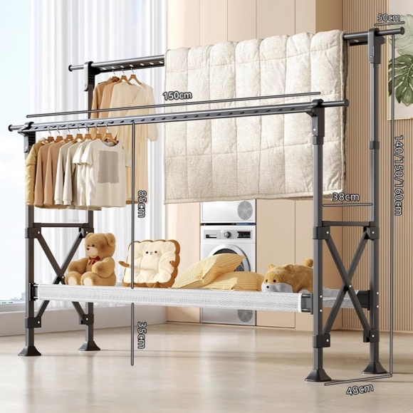 공간활용 이동식 스탠드 행거 A-4(150cm-250cm)(색상)