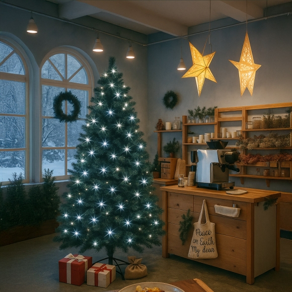 210cm 감성 루미나 전구 트리 세트(100구 백색) 06(0407) B전구