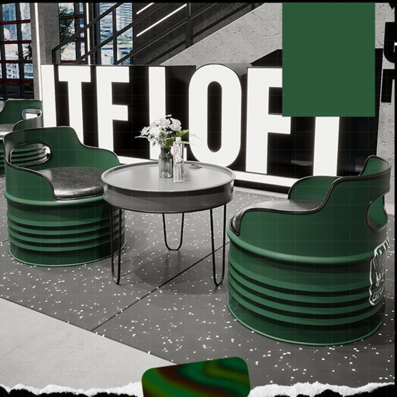 배럴 디자인 2인용 테이블 세트 B-1