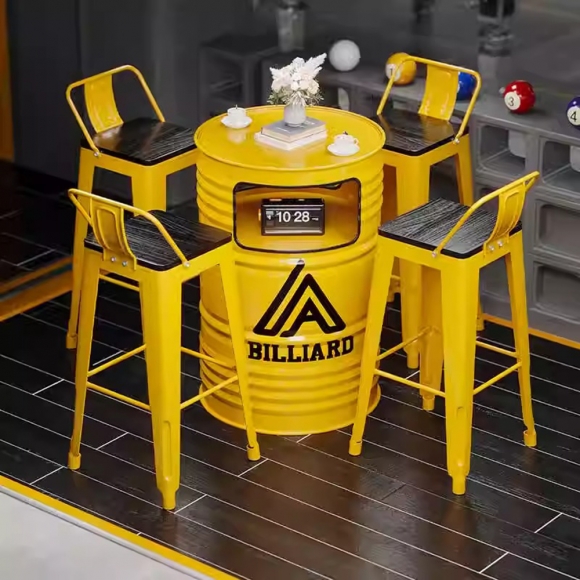 배럴 디자인 4인용 테이블 세트 B-3