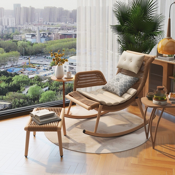 인테리어 안락 흔들의자+스툴 B-2