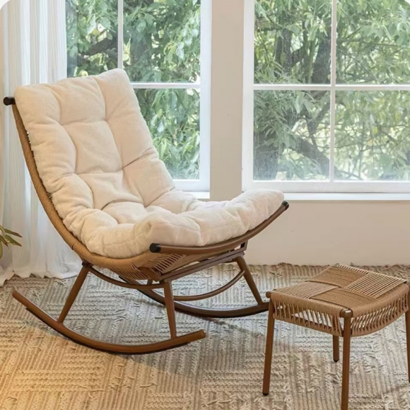 인테리어 안락 흔들의자+스툴 C-2