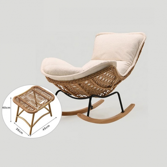 인테리어 안락 흔들의자+스툴 D-2
